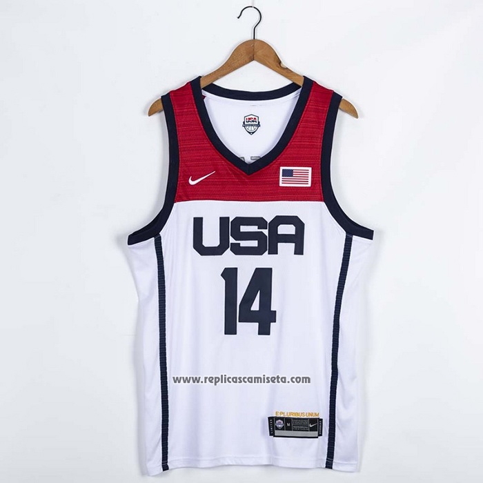 Camiseta USA 2021 Draymond Green #14 Blanco